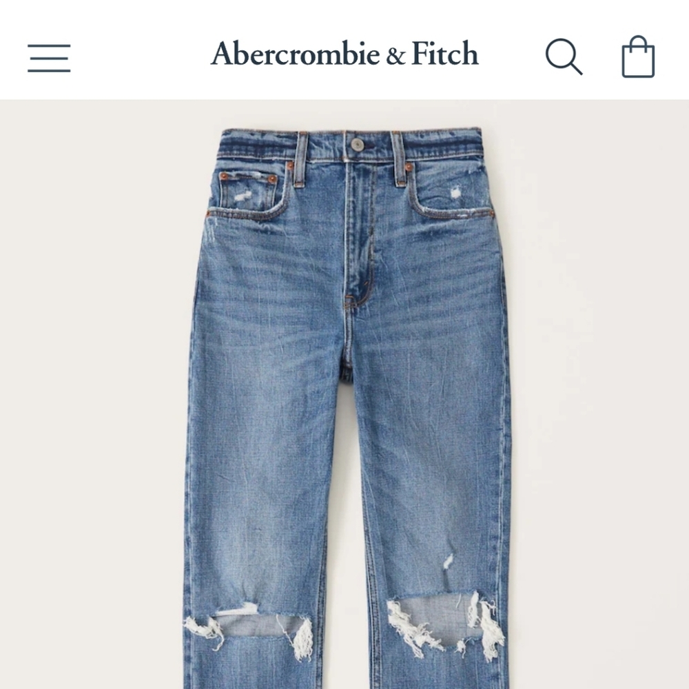 Abercrombie Ultra High Rise Ankle Straight Jeans